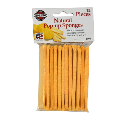 Norpro Pop-Up Sponges-12 Pieces, Sponge, 1-(Pack), Beige
