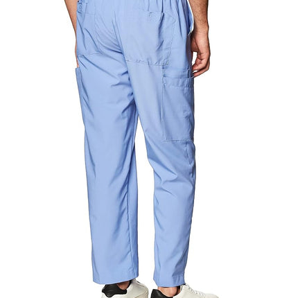WonderWink 5355ACEILMD W123 Men's Flat Front Cargo Pocket Pant, Ceil Blue, Standard-M Size