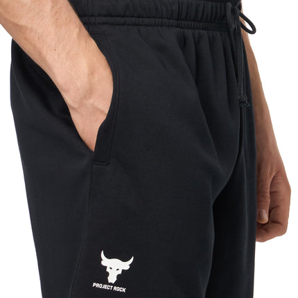 Under Armour Men's Project Rock Terry Shorts, (002) Black / / White, Small