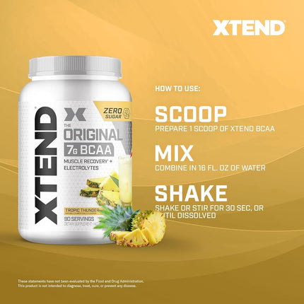 Scivation Xtend BCAA Powder, Branched Chain Amino Acids, BCAAs, Pineapple, 90 Servings