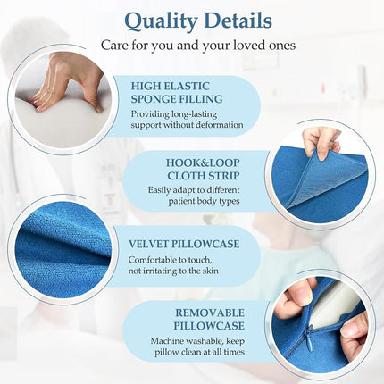 NEPPT Wedge Pillow Body Position Wedges Back Positioning Elevation Pillow Case Pregnancy Bedroom Eevated Body Alignment Ankle Support Pillow Leg Bolster (2-in-1)