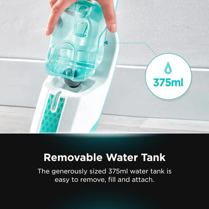 Nettoyeur vapeur pour sols durs Shark avec réservoir d'eau XL amovible et cordon d'alimentation de 5,5 m (S1000A), blanc