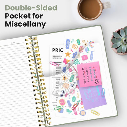 Taja Spiral Notebooks for Work 5 Subject Notebook with Removable Dividers