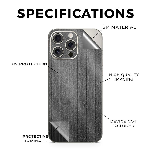 Glossy Glitter Phone Skin Compatible with Apple iPhone 16 Pro Max - Black Wood - Premium 3M Vinyl Protective Wrap Decal Cover - Easy to Apply | Crafted in The USA by MightySkins