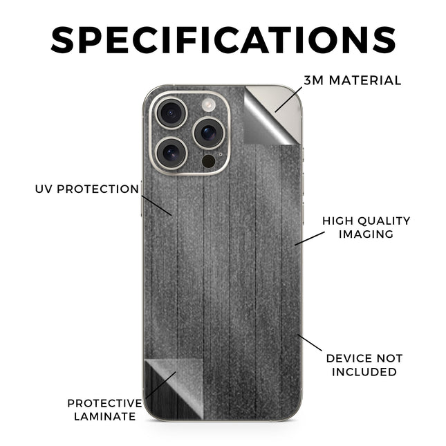 Glossy Glitter Phone Skin Compatible with Apple iPhone 16 Pro Max - Black Wood - Premium 3M Vinyl Protective Wrap Decal Cover - Easy to Apply | Crafted in The USA by MightySkins