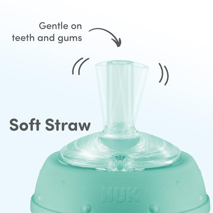 NUK Learner Straw Cup, 10 oz, 2-Pack - Toddler Cup with Soft Straw for Easy Drinking, 6 Months and Up