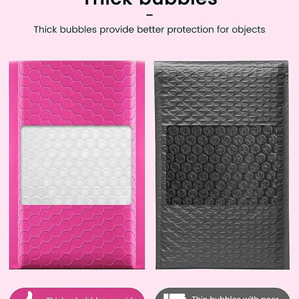 GSSUSA Pink Bubble Mailers 4X8'' Padded Poly Mailer 100 Pack, Self Seal Packaging for Small Business, Shipping Envelopes, Bags, Mailing Supplies 4x8 100PC