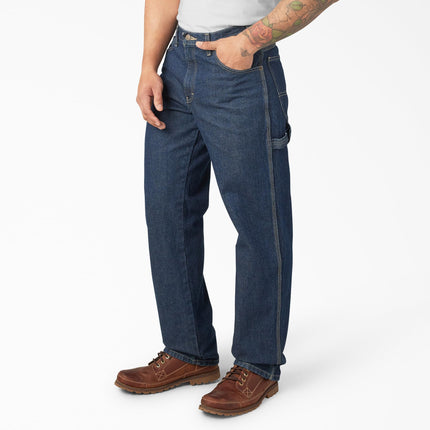 Dickies, Hombre, Jeans utilitarios de mezclilla relajados, Azul índigo enjuagado, 32W / 34L