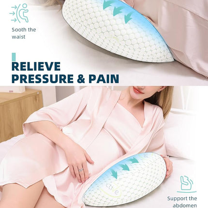 Oternal Pregnancy Pillow for Pregnant Women,Soft Pregnancy Body Pillow,Support for Back, HIPS, Legs,Maternity Pillow with Detachable and Adjustable Pillow Cover