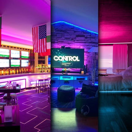 DAYBETTER Tiras de luces LED de 30 m (2 rollos de 15 m) con control inteligente mediante aplicación y control remoto, luces LED RGB 5050 para dormitorio, luces que cambian de color con sincronización de música para fiestas en habitaciones