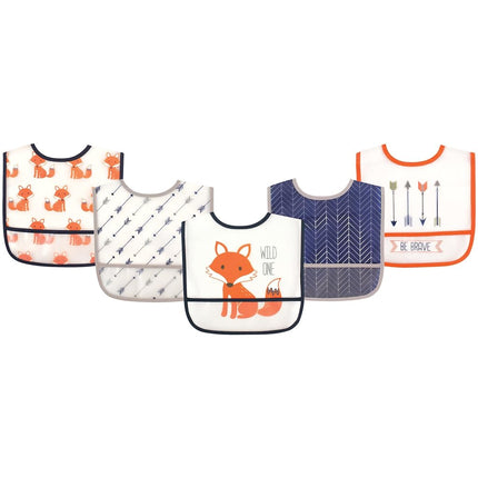 Babero impermeable Hudson Baby con bolsillo recogemigas, Zorro