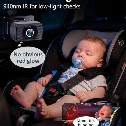 Baby Car Camera for 2 Kids: 6.9" Ultrawide Display, Dual Rear-Facing HD 1080P Cameras, Night Vision USB Powered, Easy-Install Backseat Monitor, Baby Car Mirror – Newborn Essentials & Baby Shower Gifts