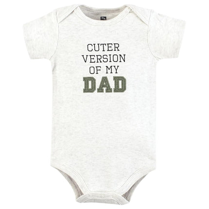 Hudson Baby Unisex Baby Cotton Bodysuits, Sage Daddys Boy, Preemie