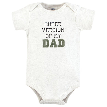 Hudson Baby Unisex Baby Cotton Bodysuits, Sage Daddys Boy, Preemie