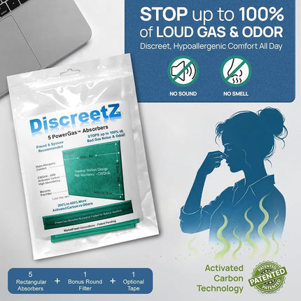 High Absorption Flatulence Eliminators! End Odor & Noise up to 100%! No Flatulence Embarrassment from Diet, Irritable Bowel Syndrome IBS, Diverticulitis, Colitis, Crohns, IBD & Leaky Gut P-15