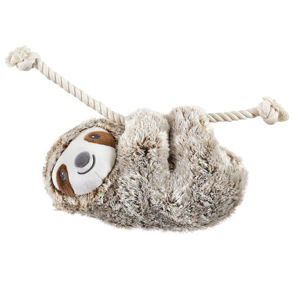 Luvable Friends Unisex Baby Squeaky Plush Dog Toy with Rope, Sloth, One Size, Sloth, One Size