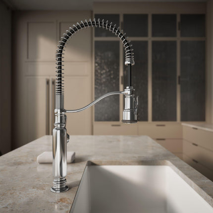 Grifo de cocina semi-profesional extraíble Kohler K-77515-cp Tournant, cromo pulido