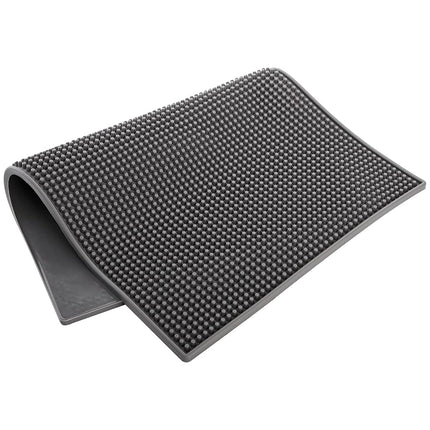Tebery 3 Pack Rubber Bar Mat 18 x 12, Thick Durable and Stylish Bar Service Spill Mat. Non Slip, Non-Toxic, Grey Service Mat for Coffee, Bars, Restaurants Counter Top