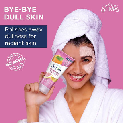 ST IVES 170g RADIANT SKIN SCRUB PINK LEMON AND MANDARIN