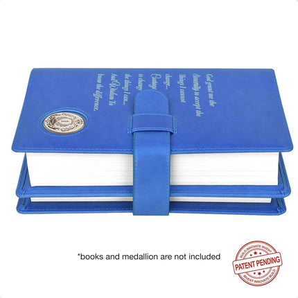 Galileo Double AA Big Book Cover & 12 Steps & 12 Traditions Perfect Gift | Alcoholics Anonymous (Prayer/Coin Pocket/Sky Blue)