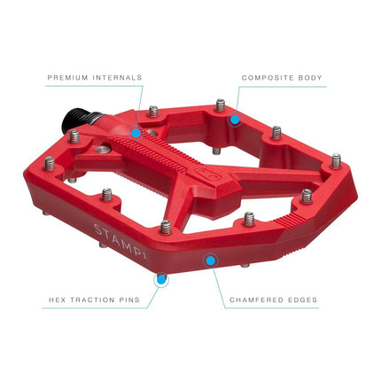 Crankbrothers Stamp 1 Version 2 MTB Pedal, Large Red