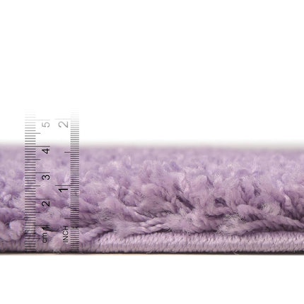 Unique Loom Solid Shag Collection Lilac 3 x 5 Area Rug (3' 2" x 5' 2")