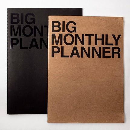 JSTORY Big Monthly Planner Stitch Bound Lays Flat Huge Undated Year Round Flexible Cover Goal/Time Organizer Thick Paper Eco Friendly Customizable A3 16 Months 18 Sheets Ver B