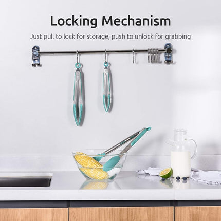 U-Taste 315℃ Heat Resistant Silicone Kitchen Tong 7/9/12in (Teal)