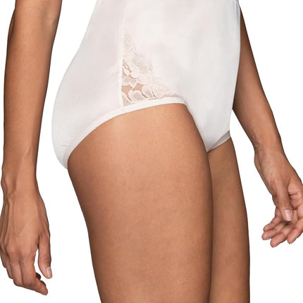 Vanity Fair Women's Perfectly Yours Traditional Nylon Brief Panties, Lace - 3 Pack - Fawn, 8