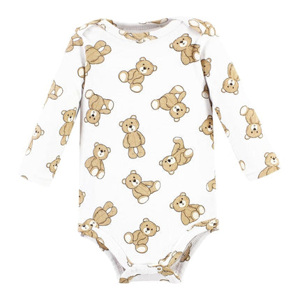 Lot de 5 grenouillères à manches longues en coton pour bébé unisexe Hudson Baby, motif oursons, 18-24 mois
