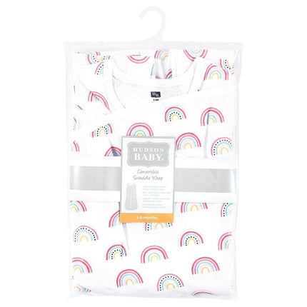 Hudson Baby Unisex Baby Convertible Swaddle Sleep Sack, Modern Rainbow, 3-9 Months