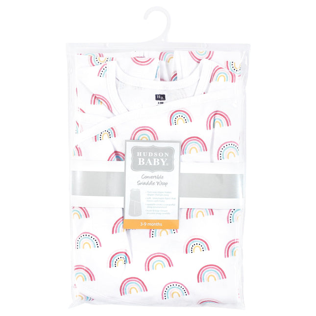 Hudson Baby Saco de dormir y pañal convertible unisex, diseño de arcoíris moderno, 3-9 meses