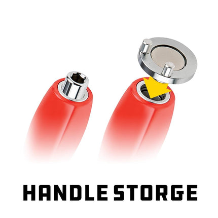 Powerbuilt Magnetic Oil Drain Plug Remover Tool, Flexible Shaft for Easy Reach, Hex Bit Magnet Adapter, Hold and Remove Plugs - Red 942072