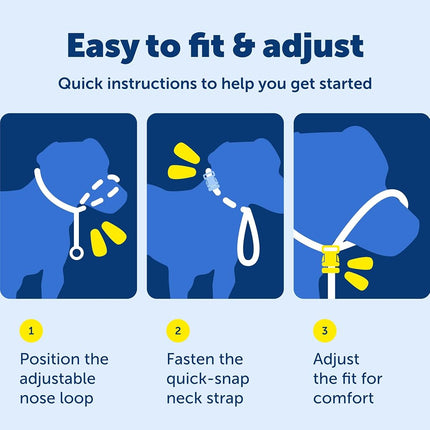 PetSafe Gentle Leader No-Pull Dog Headcollar - The Ultimate Solution to Pulling - Redirects Your Dog's Pulling For Easier Walks - Helps You Regain Control - Medium, Silver