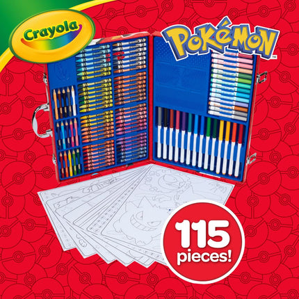 Set de arte de Pokémon imaginación de CRAYOLA (115 piezas), kit de arte para niños, artículos para colorear, juguetes de Pokémon, regalo de Pokémon para niños y niñas, edades 5+