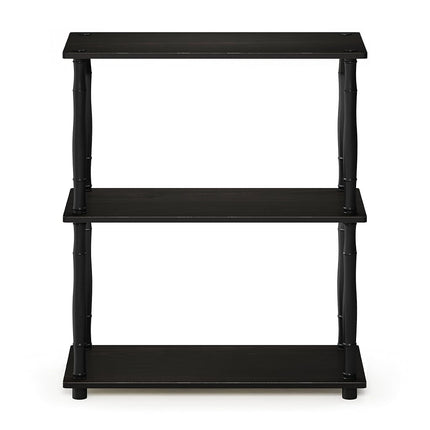 Furinno TURN-N-TUBE 3-Tier Tool-Free Corner Open Shelf, Espresso