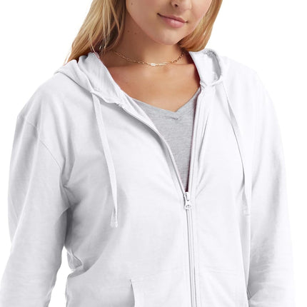 Hanes Women's jersey athletic hoodies, White, L UK