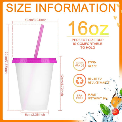 Sieral Cups with Straws and Lids Kids Tumbler with Straw Reusable Water Bottle Iced Coffee Travel Mug Cup Adults Plastic Cups for Parties Birthdays 16 oz (Lovely Colors, 60 Pack), AE-Sieral-3373