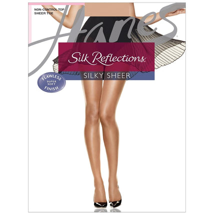 Hanes Women's Non Control Top Sandalfoot Silk Reflections Panty Hose, Town Taupe, A-B