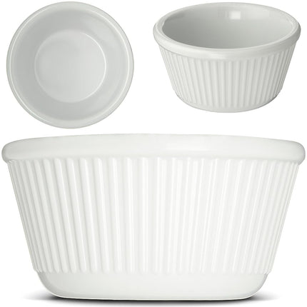 Carlisle FoodService Products Plastic Ramekins, Sauce Bowl, Condiment Bowl with Stain Resistant for Catering, Kitchen, Restaurant, 4 Ounces, White, (Pack of 48)