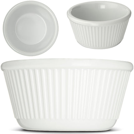 Carlisle FoodService Products Plastic Ramekins, Sauce Bowl, Condiment Bowl with Stain Resistant for Catering, Kitchen, Restaurant, 4 Ounces, White, (Pack of 48)