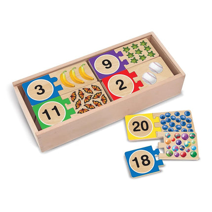 Melissa & Doug Self-Correcting Wooden Number Puzzles With Storage Box (40 pcs) Numbers Learning Puzzle for Kids Ages 4+