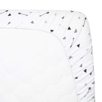 Sábana ajustable de jersey 100% algodón American Baby para cuna estándar y colchones de niños pequeños para niños y niñas, Flecha Plateada Negra