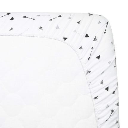 American Baby 100% Cotton Jersey Knit Fitted Crib Sheet for Standard Crib and Toddler Mattresses for Boys and Girls, Silver Black Arrow