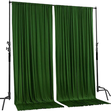 AK TRADING CO. 10 feet x 10 feet Polyester Backdrop Drapes Curtains Panels with Rod Pockets - Wedding Ceremony Party Home Window Decorations - Valley Green