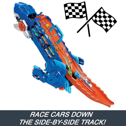 Hot Wheels City Ultimate T-Rex Transporter & 2 Die-Cast Toy Cars