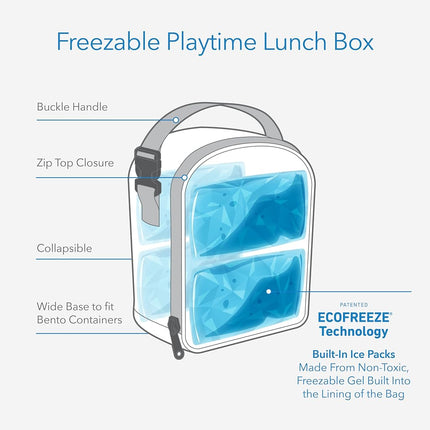 PackIt® Freezable Playtime Lunch Box, Spaceman, Built with EcoFreeze® Technology, Collapsible, Reusable, Zip Closure with Buckle Handle, Perfect for Keeping Lunches Fresh
