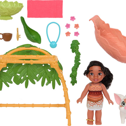 Mattel Disney Moana 2 Simea y Pua Set de juego Hora del baño con muñeca, amigo animal, bañera y más de 10 accesorios, juguetes inspirados en la película