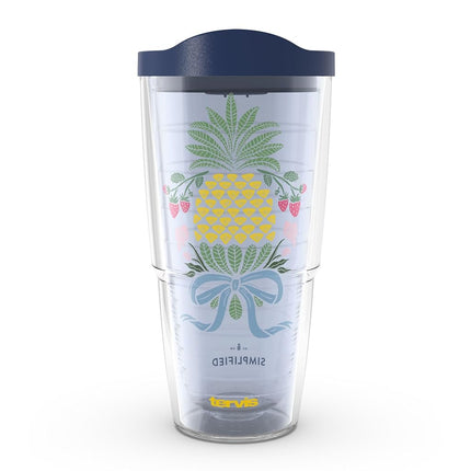 Tervis Simplified - Gobelet isotherme à double paroi fabriqué aux États-Unis, motif jardin d'ananas, garde les boissons froides et chaudes, 710 ml, Classique