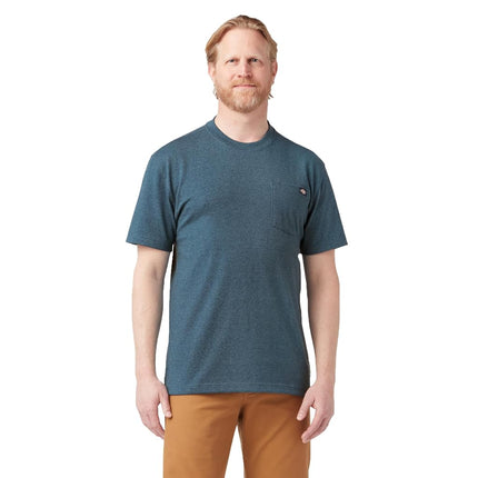 Dickies Men's Short Sleeve Heavyweight Crew Neck, Baltic Blue Heather, 4X-Large Big